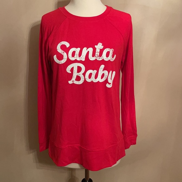 Women’s Maternity XS Red Santa Baby Sweatshirt - Picture 2 of 4